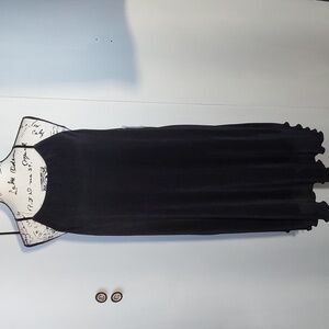 No Boundaries- Juniors Black Satin Ribbed Texture Halter Dress Neutral Sz.XL